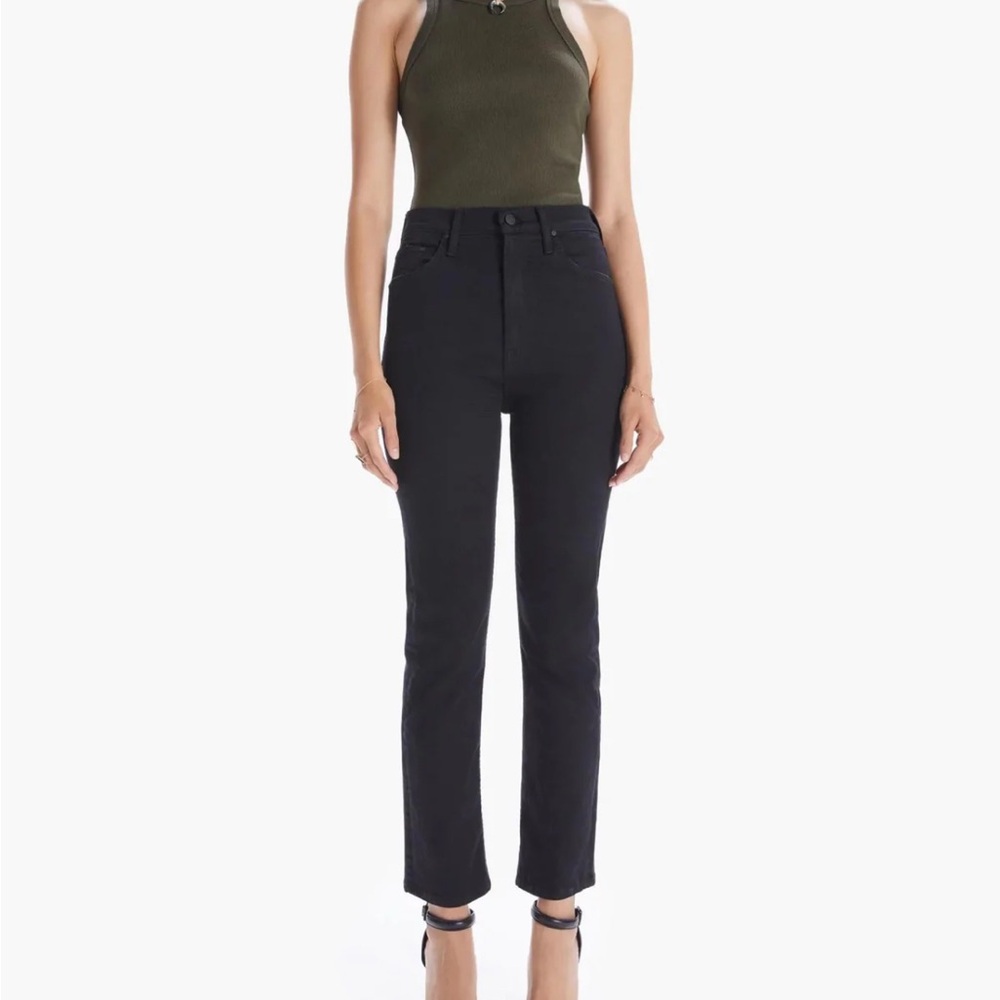 MOTHER High Rise Black Jeans - shortened
